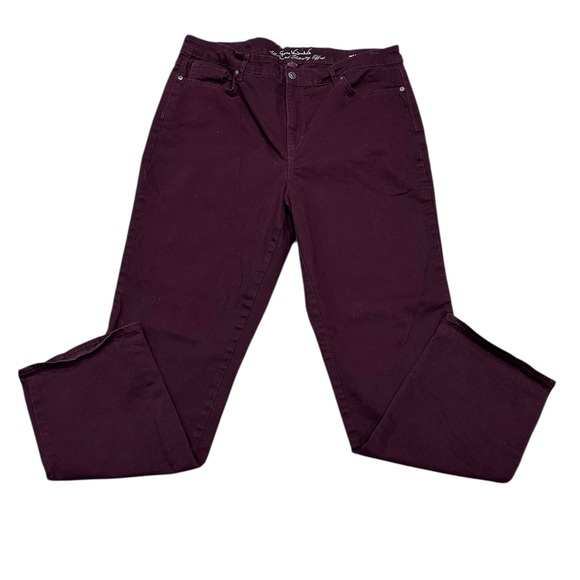 Gloria Vanderbilt 16 XL 1X Jeans Denim Wine Stretch Slimming Rail Straight - Picture 4 of 11